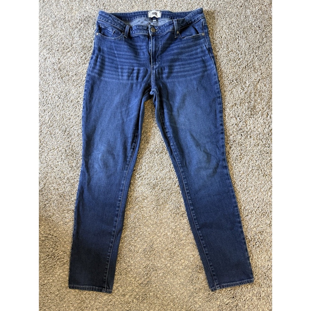 PAIGE Women's Skyline Skinny Jeans Medium Wash Denim Size 32